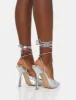 Vada Silver Mirror Slingback Lace Up Pointed Court Stiletto Heels sold by Public Desire