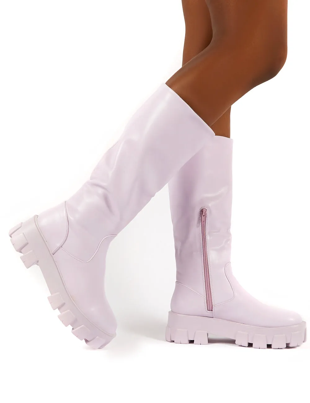 Karma Lilac Chunky Sole Knee High Boot sold by Public Desire product image thumbnail 3