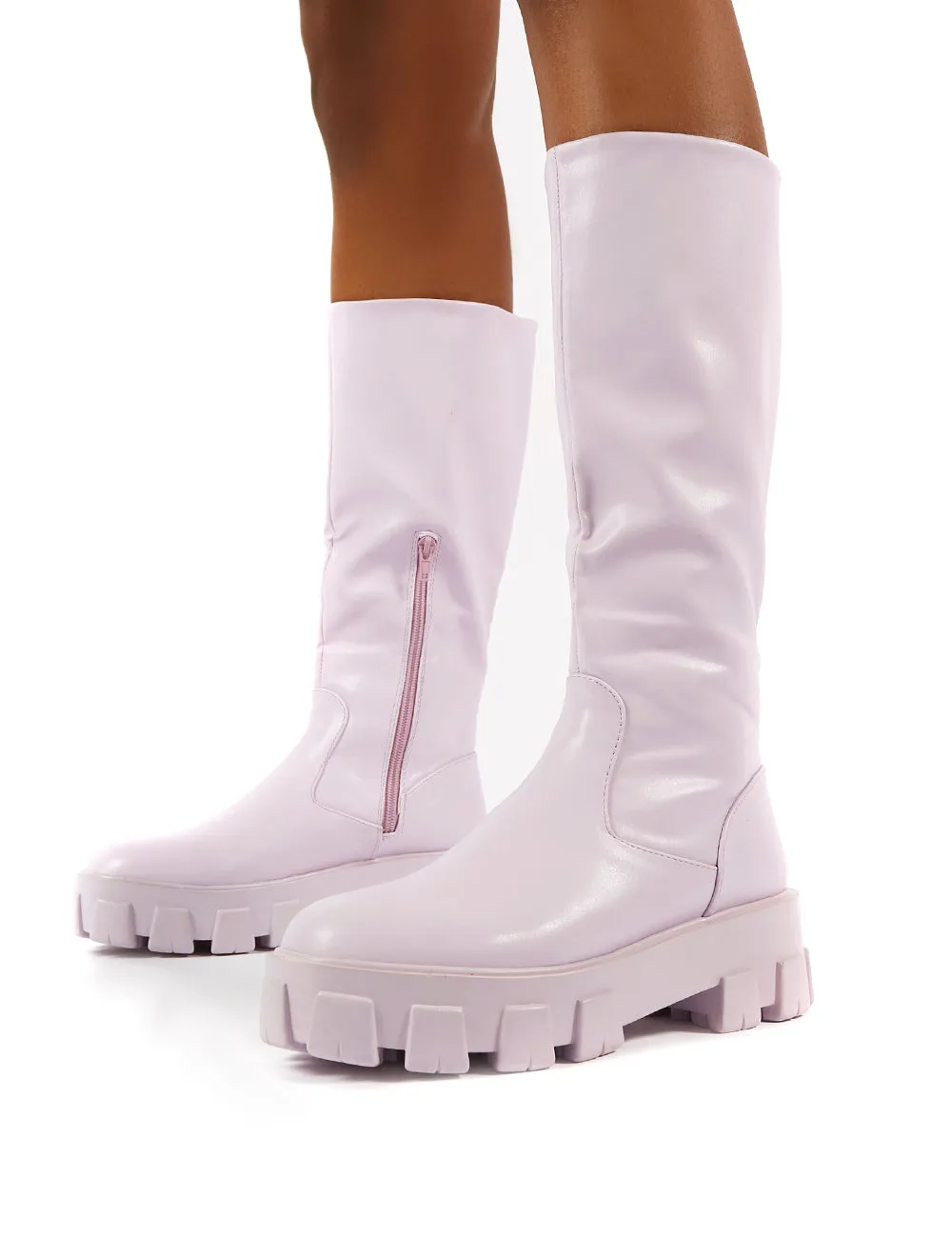Karma Lilac Chunky Sole Knee High Boot sold by Public Desire product image thumbnail 4