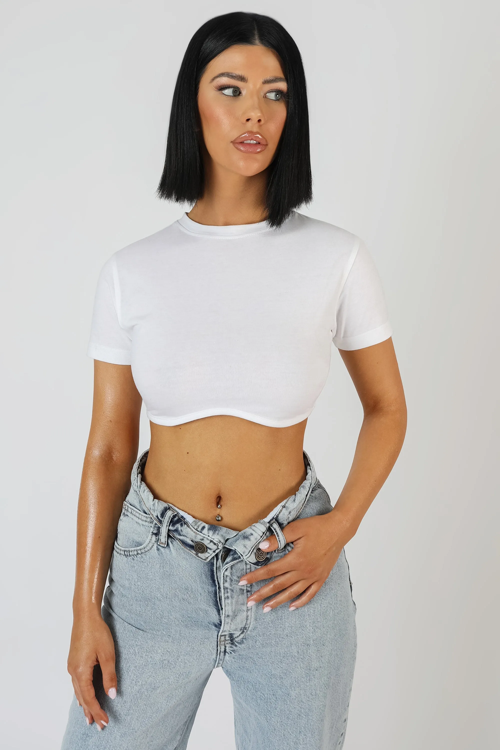 Ultimate Short Sleeve Underbust T-Shirt White sold by Public Desire product image thumbnail 2