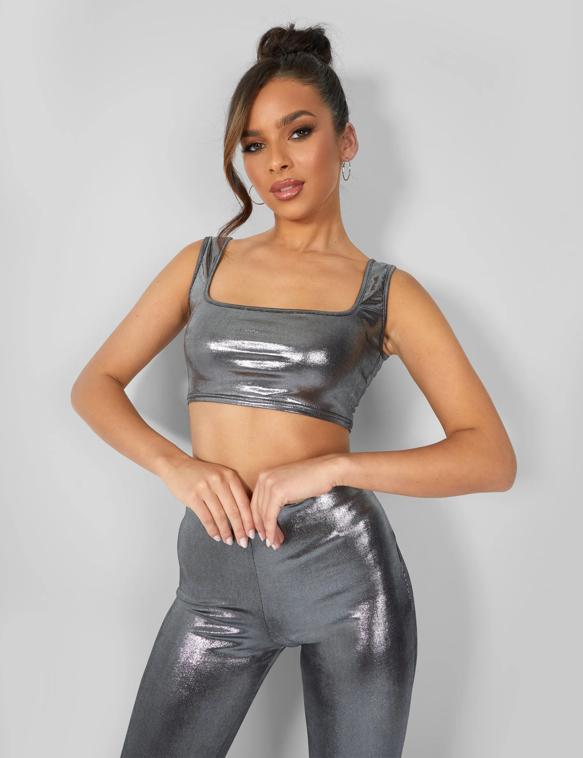 Metallic Crop Top Silver sold by Public Desire product image thumbnail 3