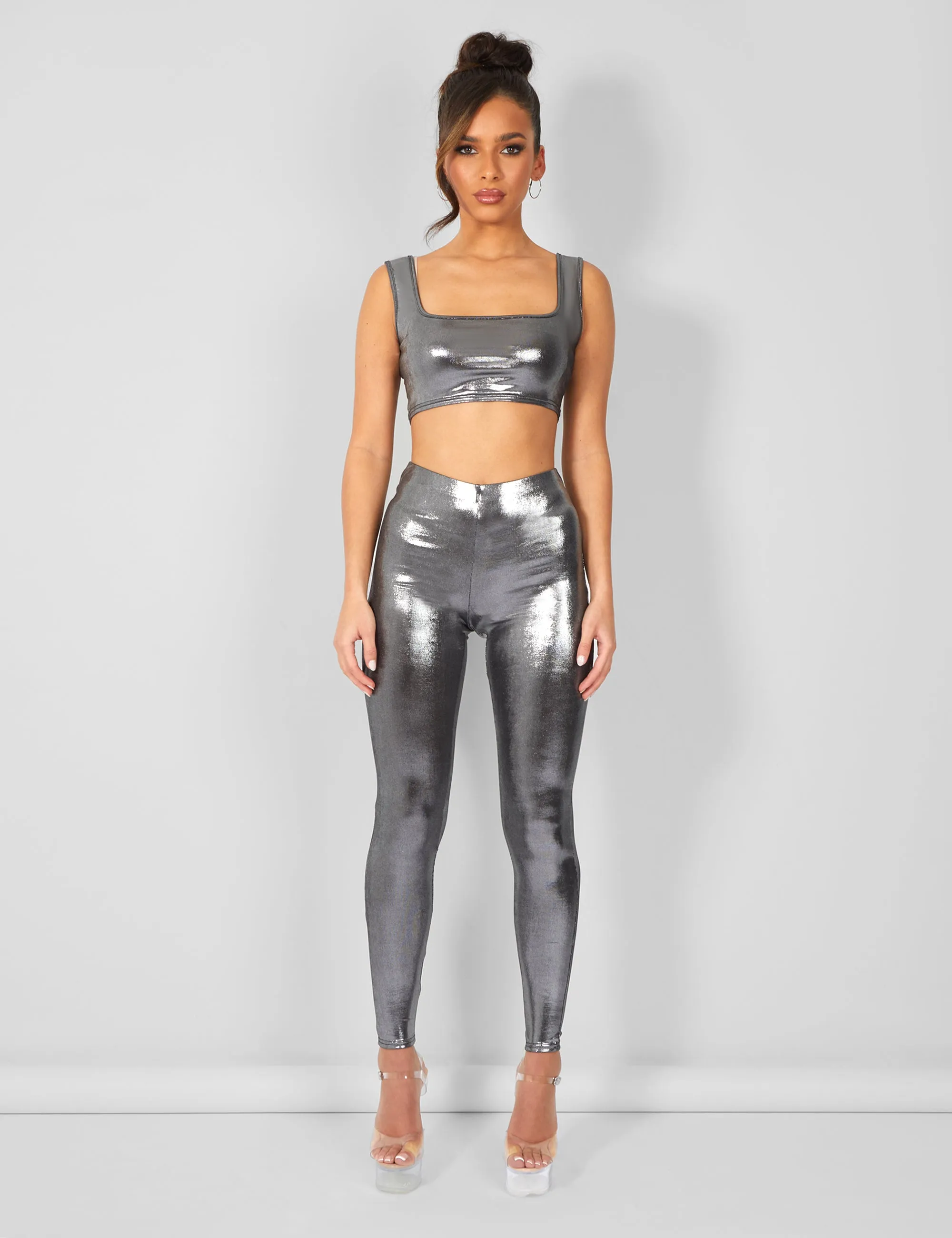 Metallic Crop Top Silver sold by Public Desire