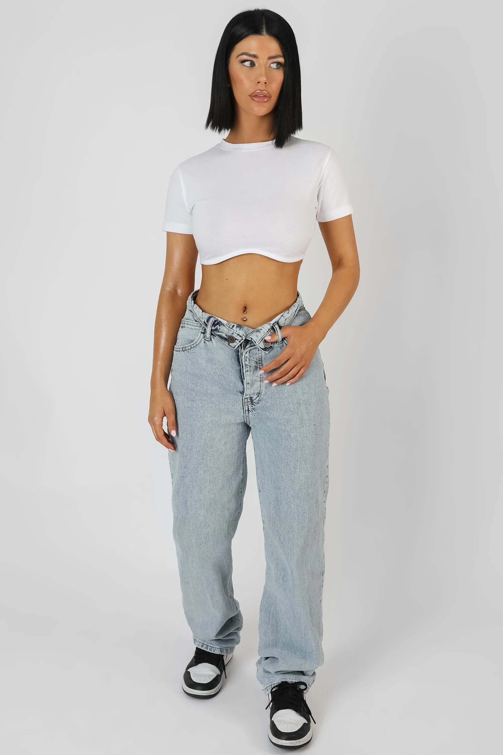 Ultimate Short Sleeve Underbust T-Shirt White sold by Public Desire