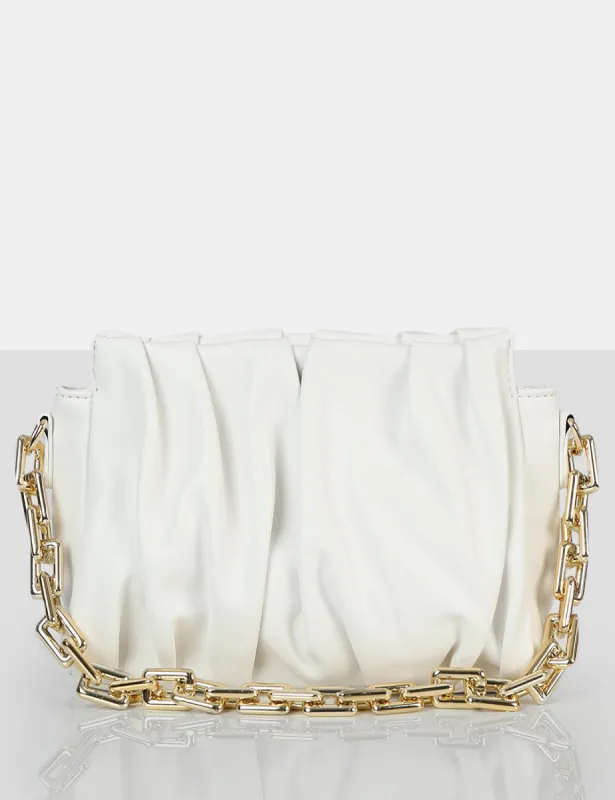 The Effia White Chain Strap Shoulder Bag sold by Public Desire