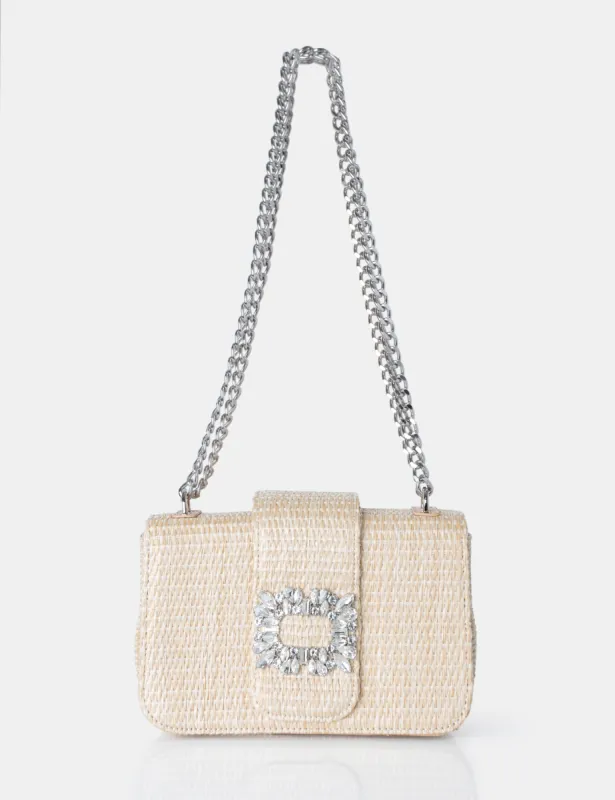 The Darcy Natural Raffia Shoulder Bag sold by Public Desire