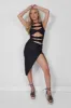 Ruched Side Tie Waist Beach Midi Skirt Black sold by Public Desire