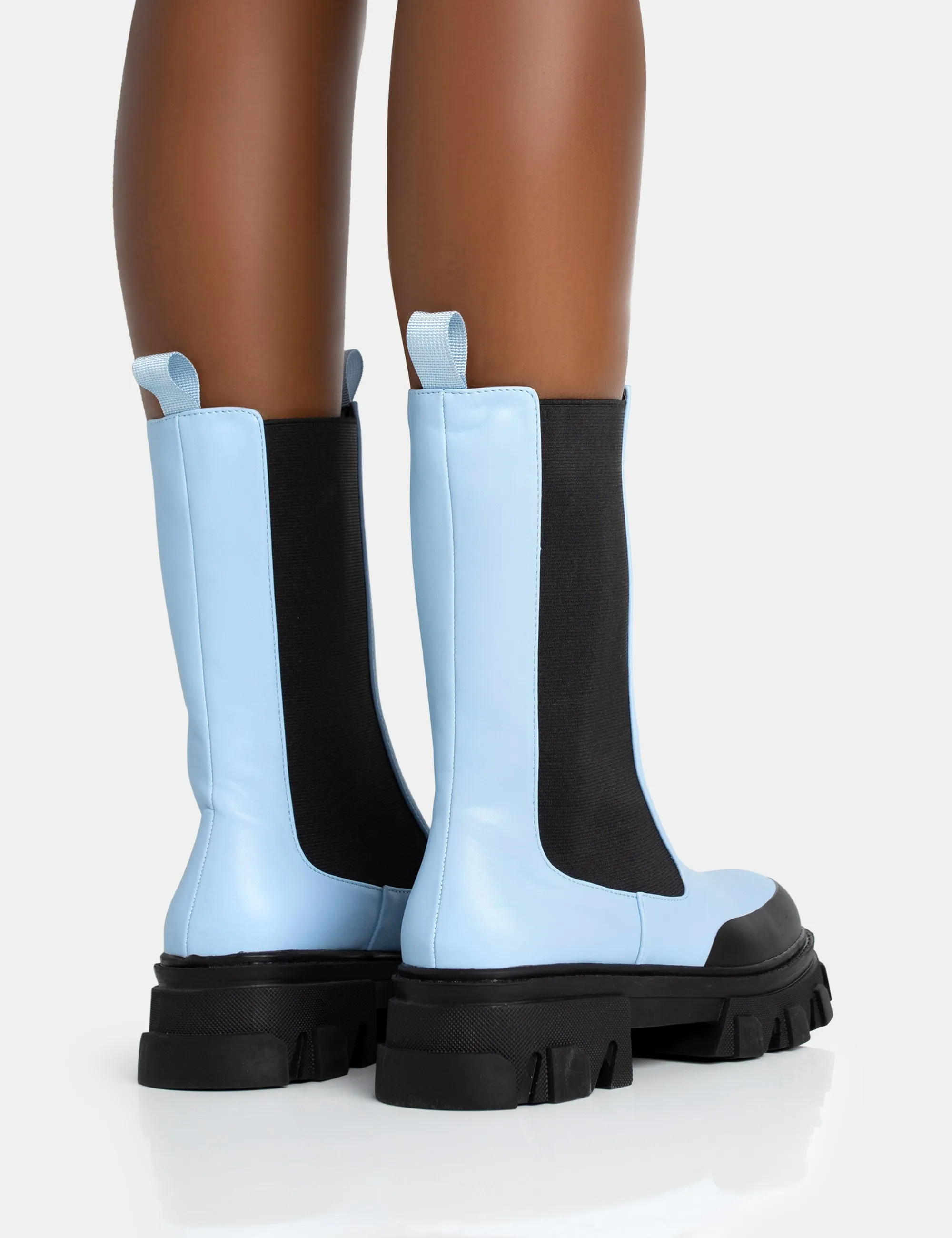 Kira Blue PU Chunky Sole Chelsea Ankle Boots sold by Public Desire product image thumbnail 4