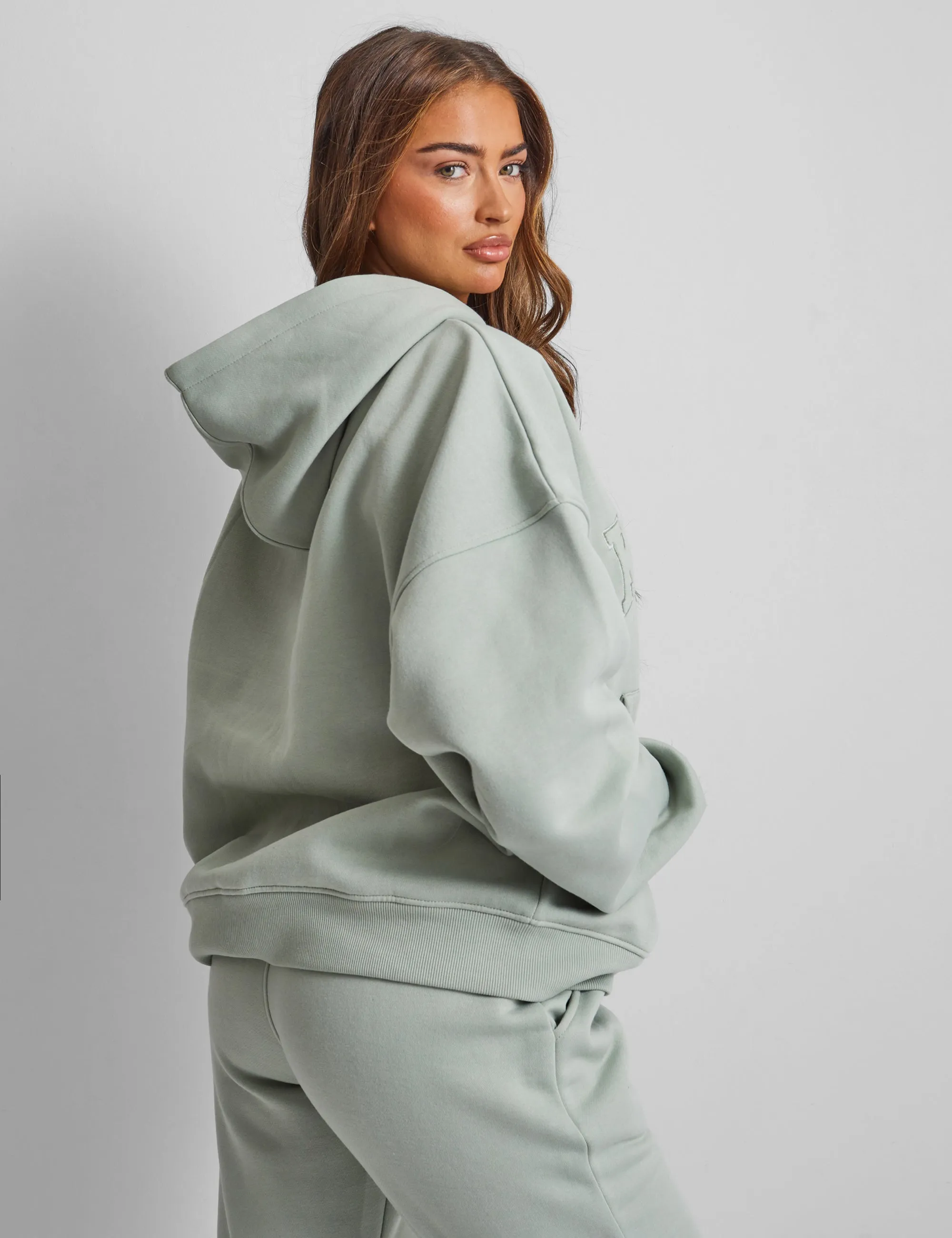 Kaiia Slogan Oversized Hoodie Sage Green sold by Public Desire product image thumbnail 5