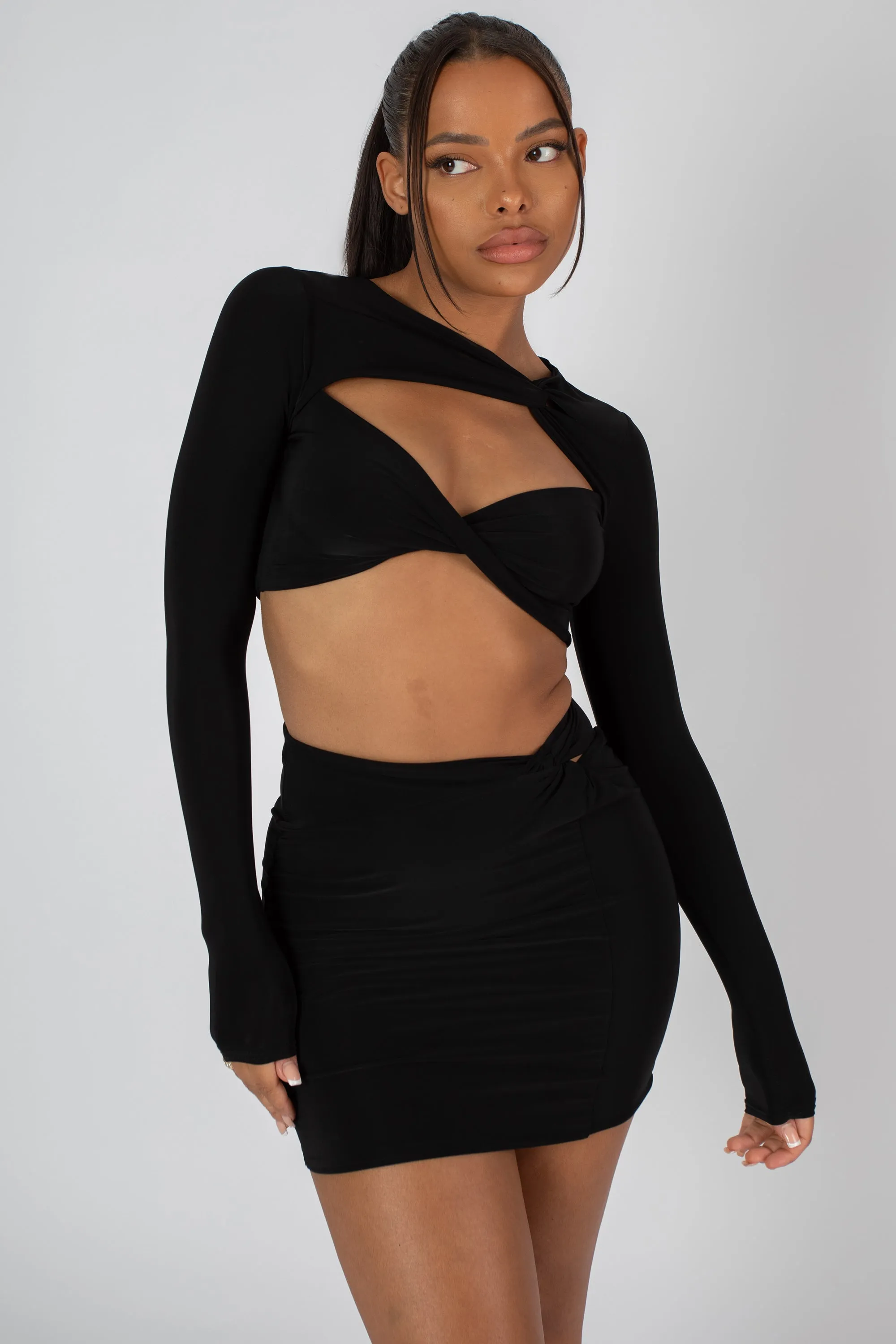 Slinky Skirt And Top Co-ord Neon Black sold by Public Desire product image thumbnail 5