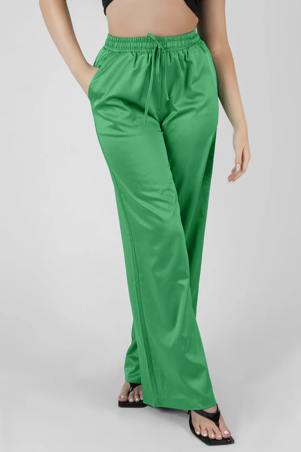 Satin Wide Leg Trousers Green sold by Public Desire product image thumbnail 4