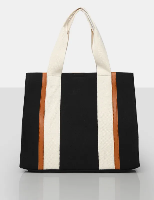 The Maia Black Canvas Beach Tote Bag sold by Public Desire