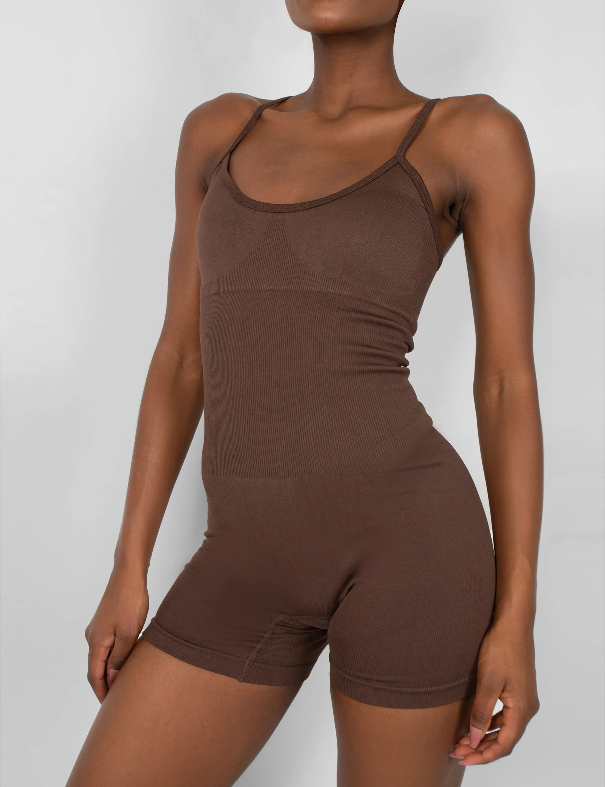Seamless Unitard Playsuit Brown sold by Public Desire product image thumbnail 2