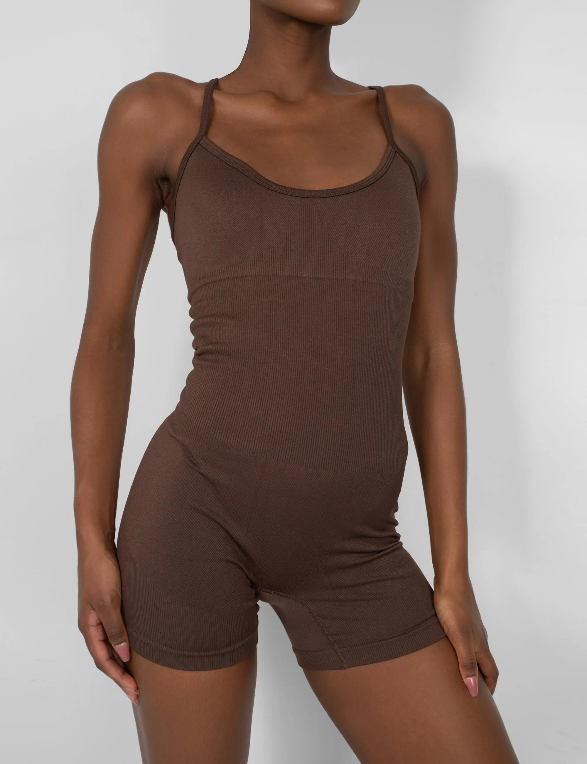 Seamless Unitard Playsuit Brown sold by Public Desire product image thumbnail 5