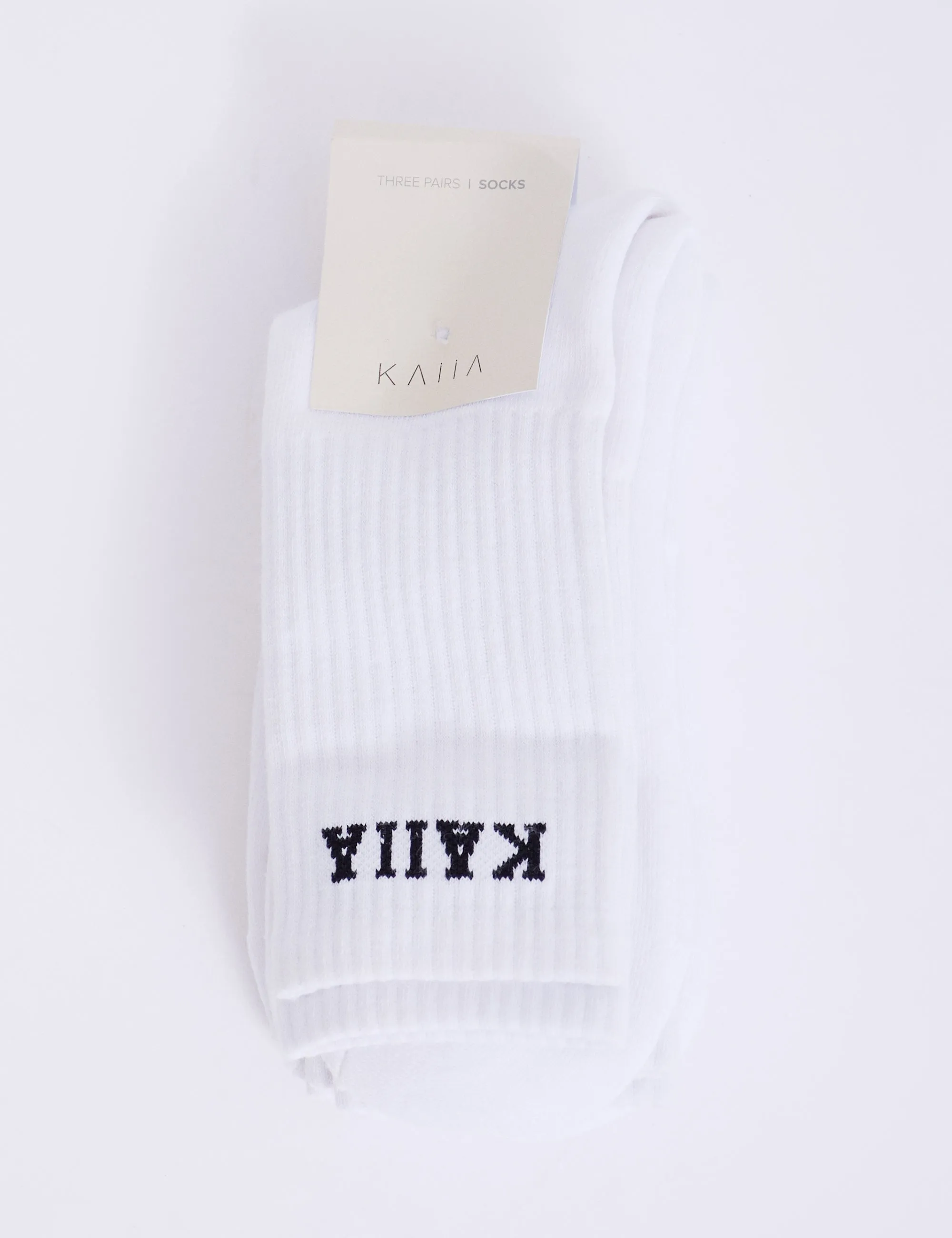 Pack of Three Kaiia Logo Longline Socks White & Black sold by Public Desire product image thumbnail 2