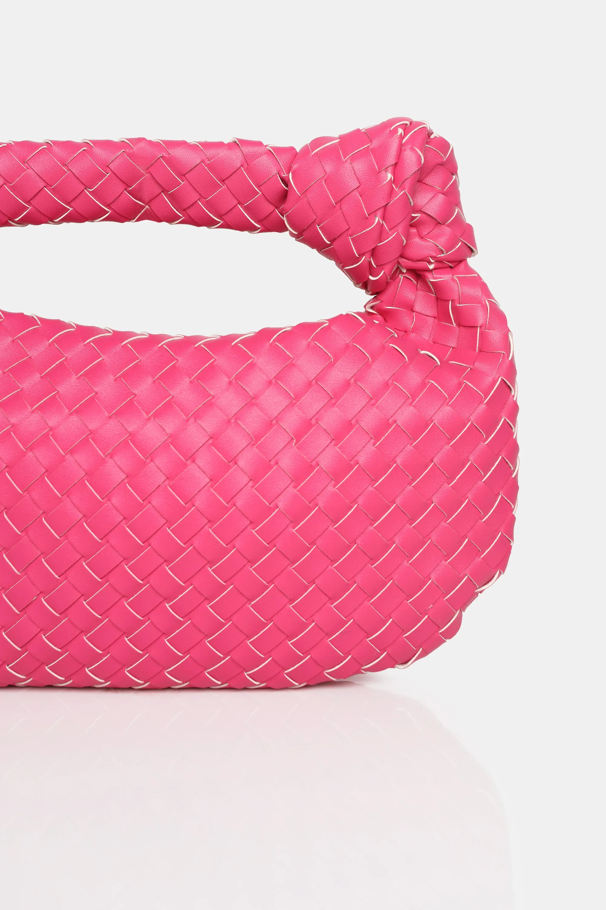 The Blame Hot Pink Woven PU Knot Detail Mini Grab Bag sold by Public Desire product image thumbnail 3