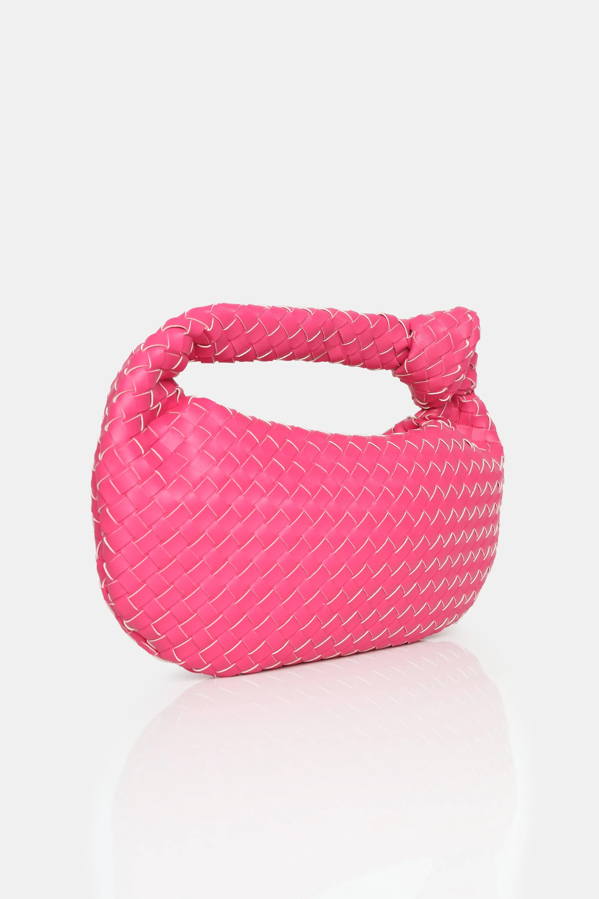 The Blame Hot Pink Woven PU Knot Detail Mini Grab Bag sold by Public Desire product image thumbnail 2