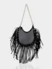 The Western Black Pu Tassle Shoulder Bag sold by Public Desire