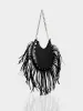 The Western Black Pu Tassle Shoulder Bag sold by Public Desire