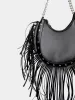 The Western Black Pu Tassle Shoulder Bag sold by Public Desire