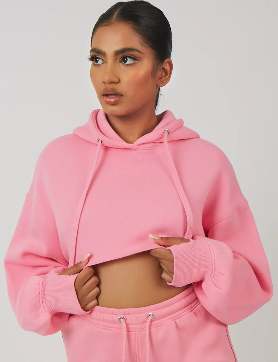 Oversized Super Cropped Hoody Pink sold by Public Desire product image thumbnail 3