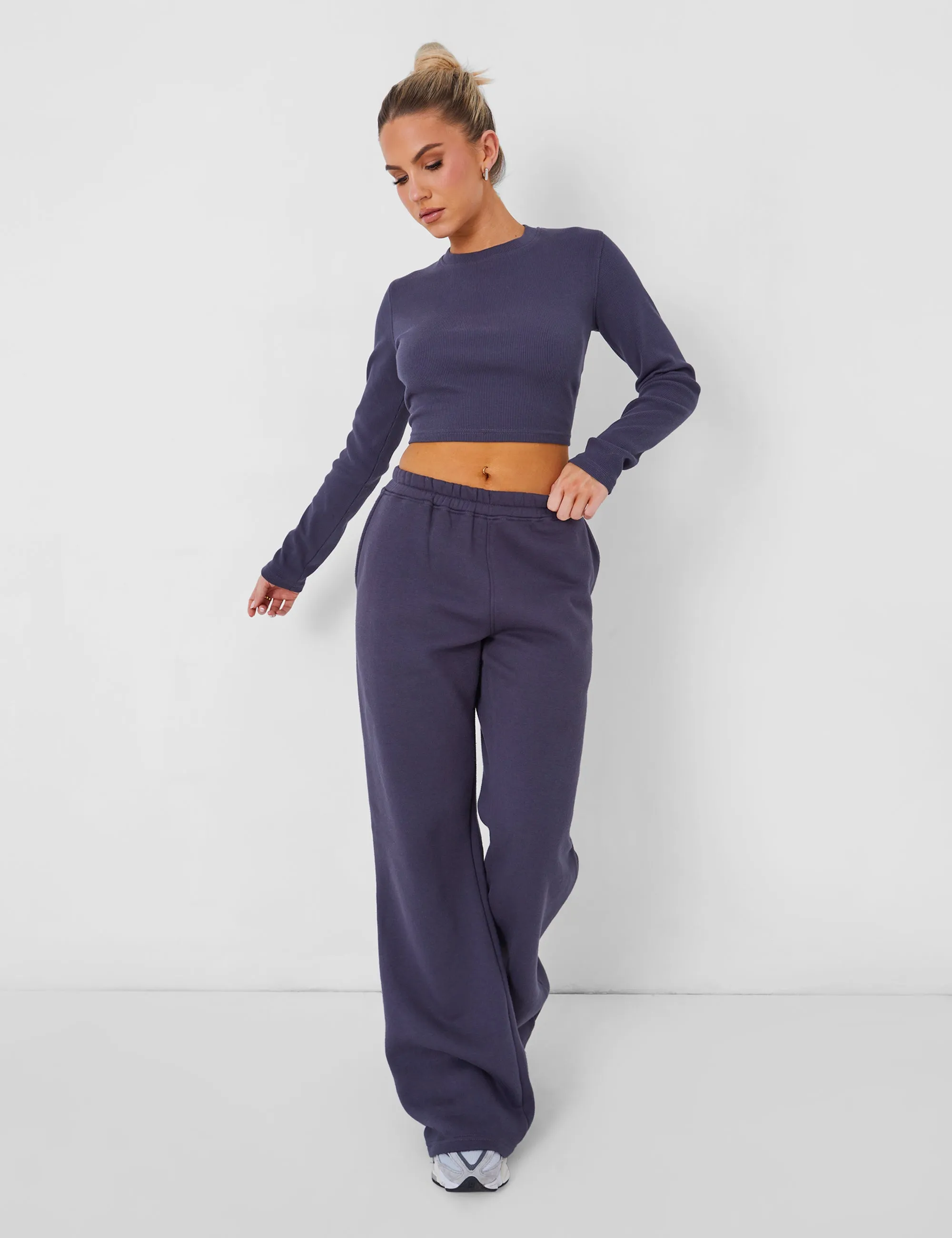 Long Sleeve Ribbed Top Dark Grey sold by Public Desire product image thumbnail 3