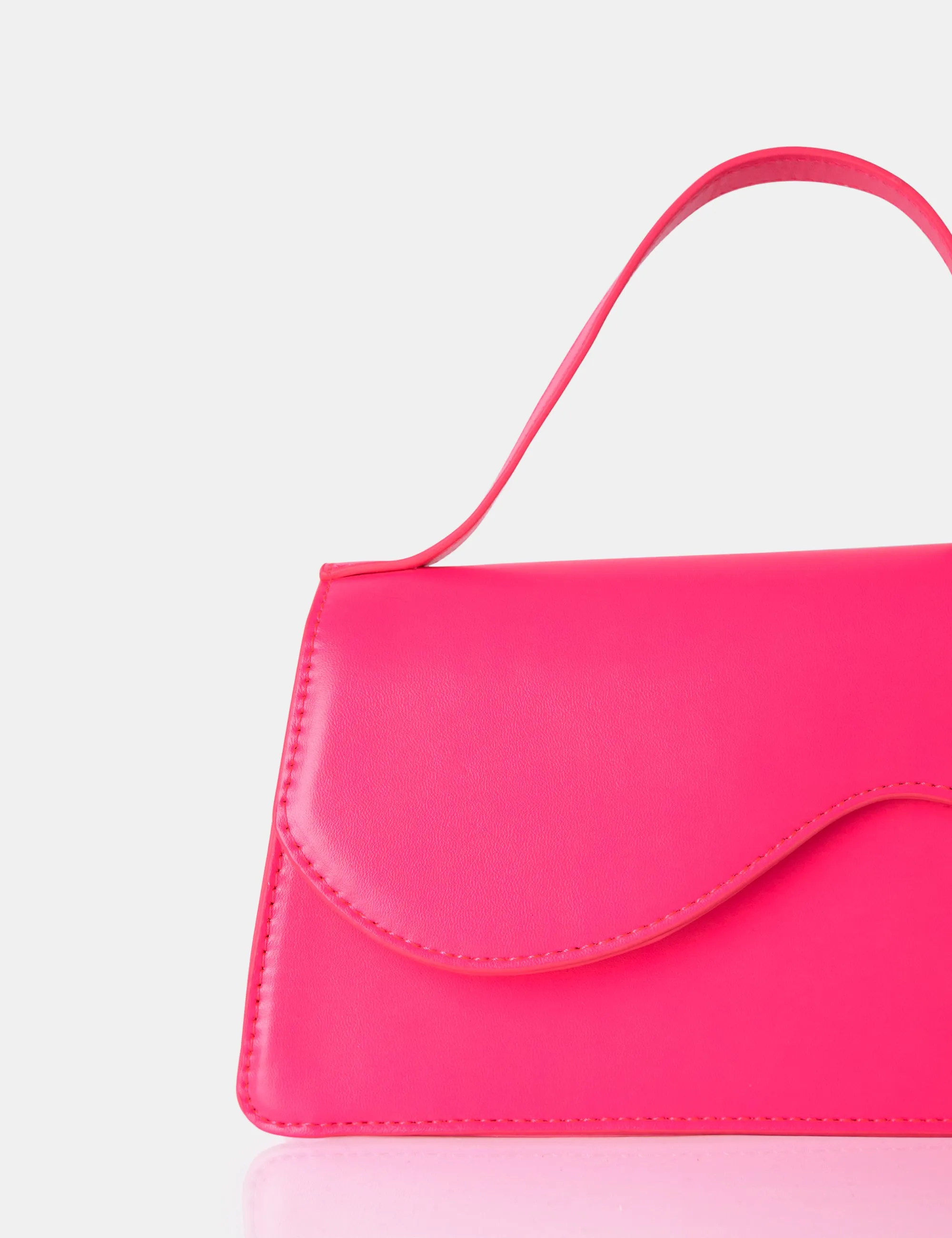 The Polly Bright Pink Croc Top Handle Mini Bag sold by Public Desire product image thumbnail 2
