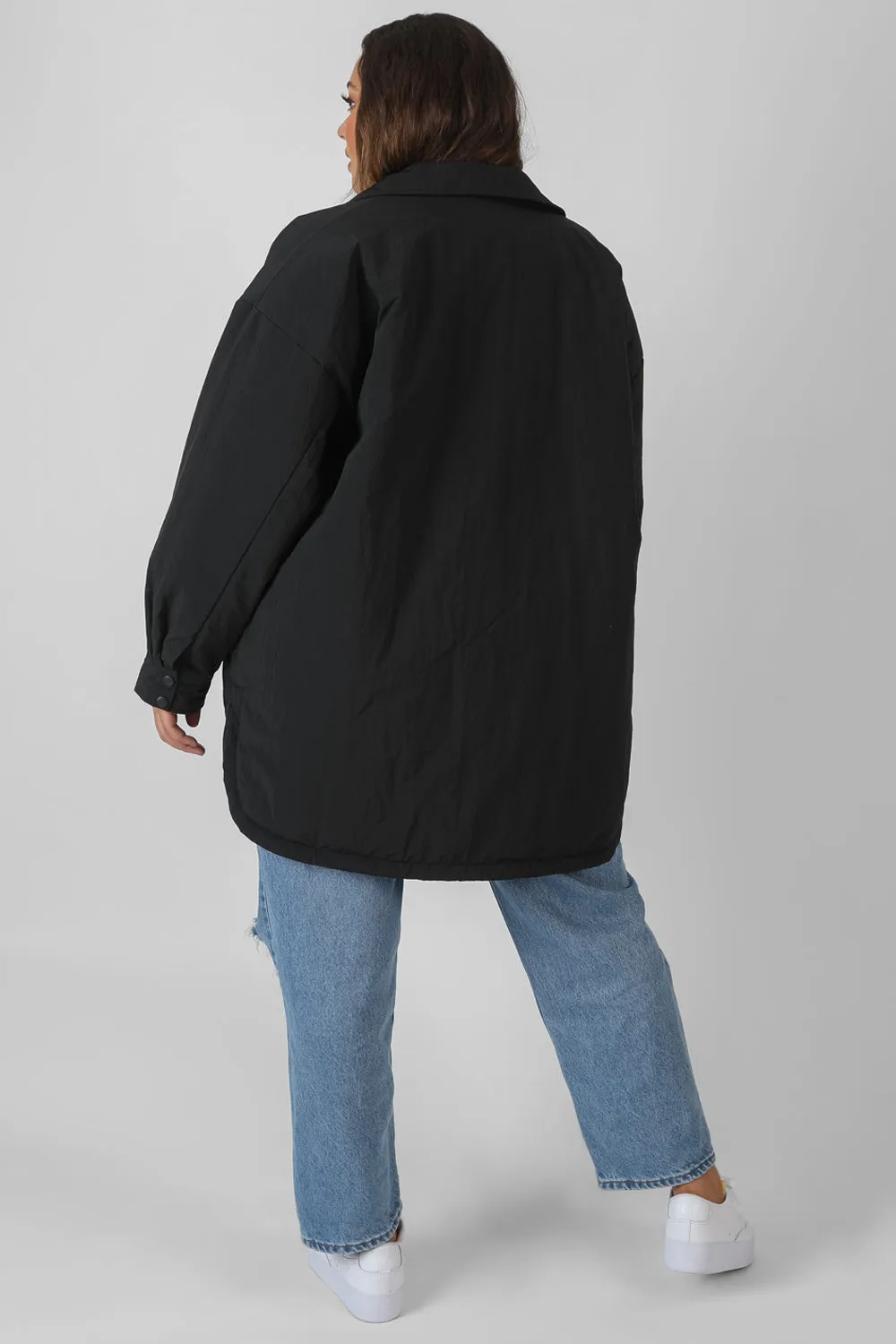 Curve Padded Oversized Shacket Black sold by Public Desire product image thumbnail 4