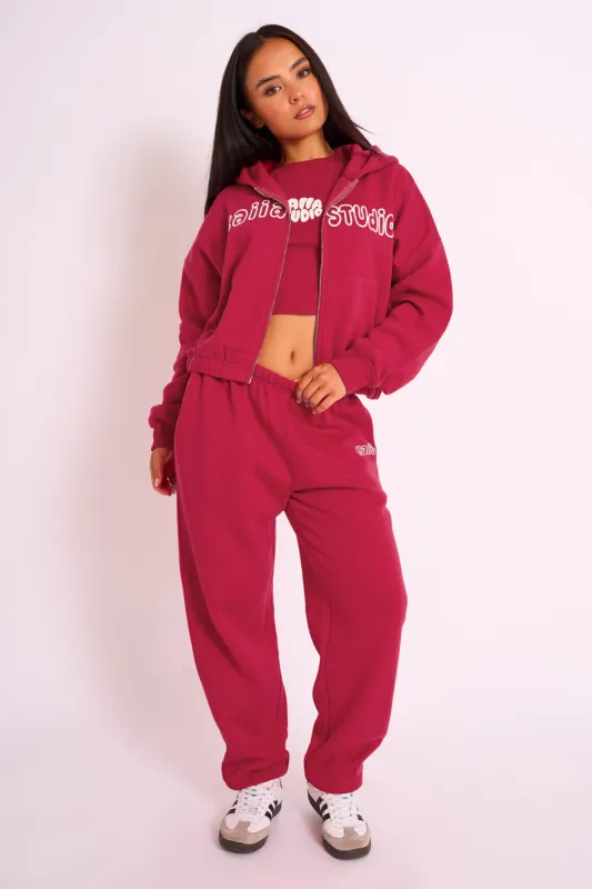 Kaiia Studio Cuffed Jogger Red sold by Public Desire