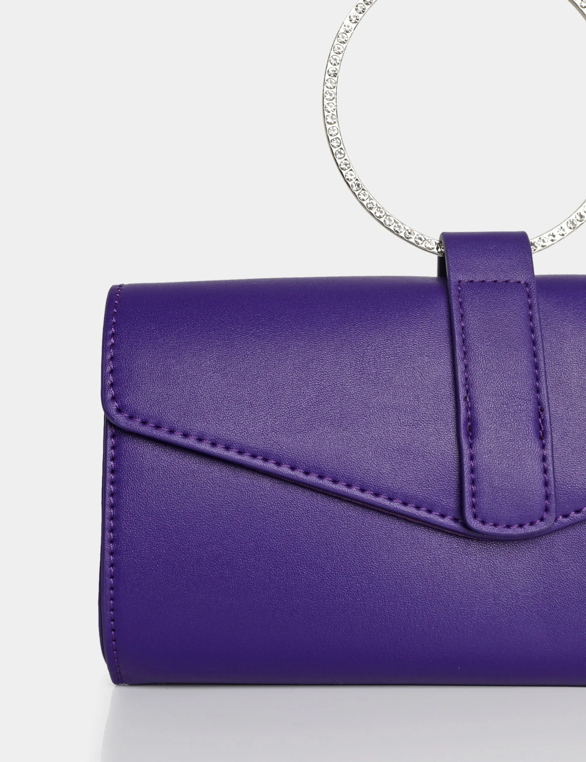 The Pammy Purple Pu Diamante Handle Envelope Clutch sold by Public Desire product image thumbnail 3