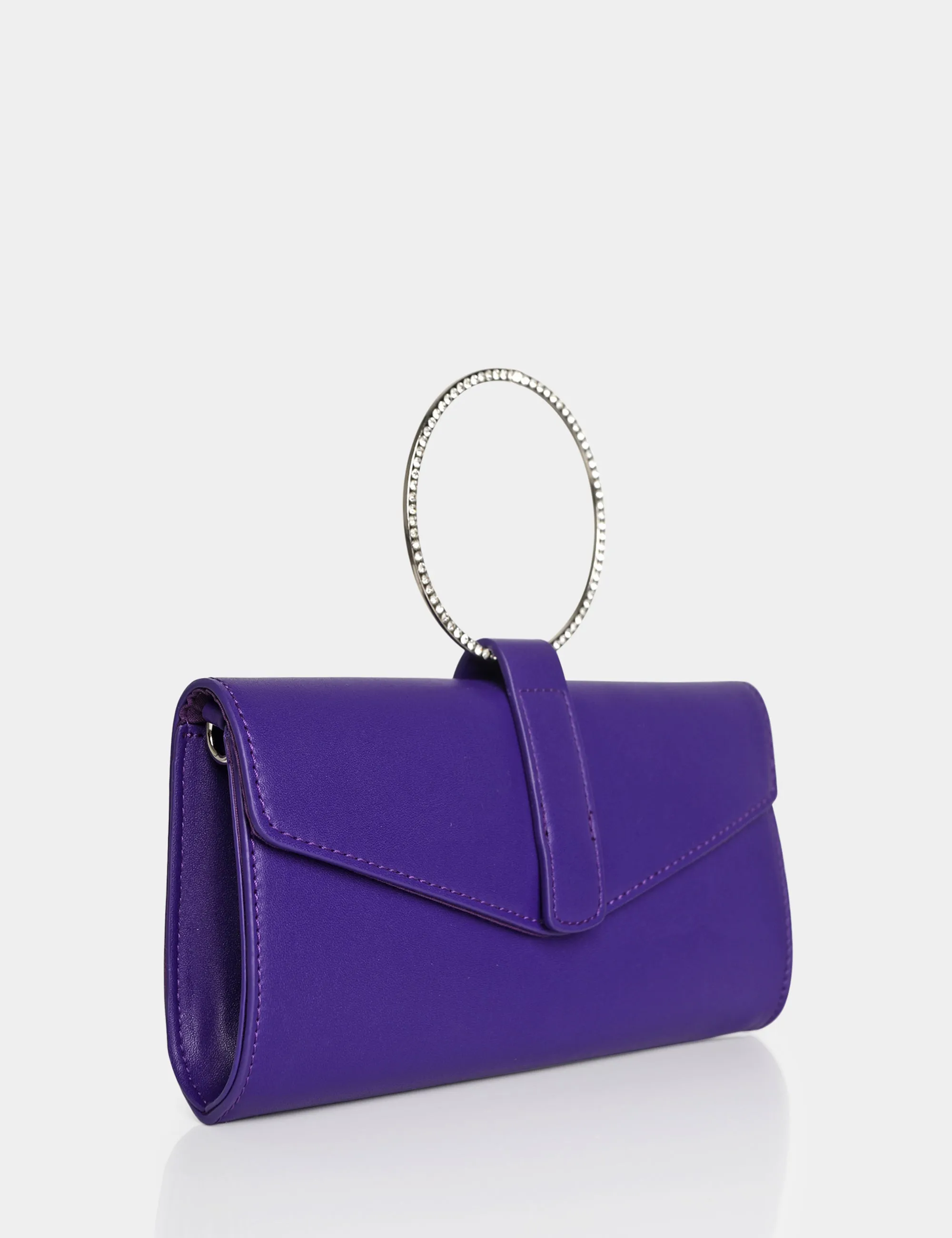 The Pammy Purple Pu Diamante Handle Envelope Clutch sold by Public Desire product image thumbnail 2