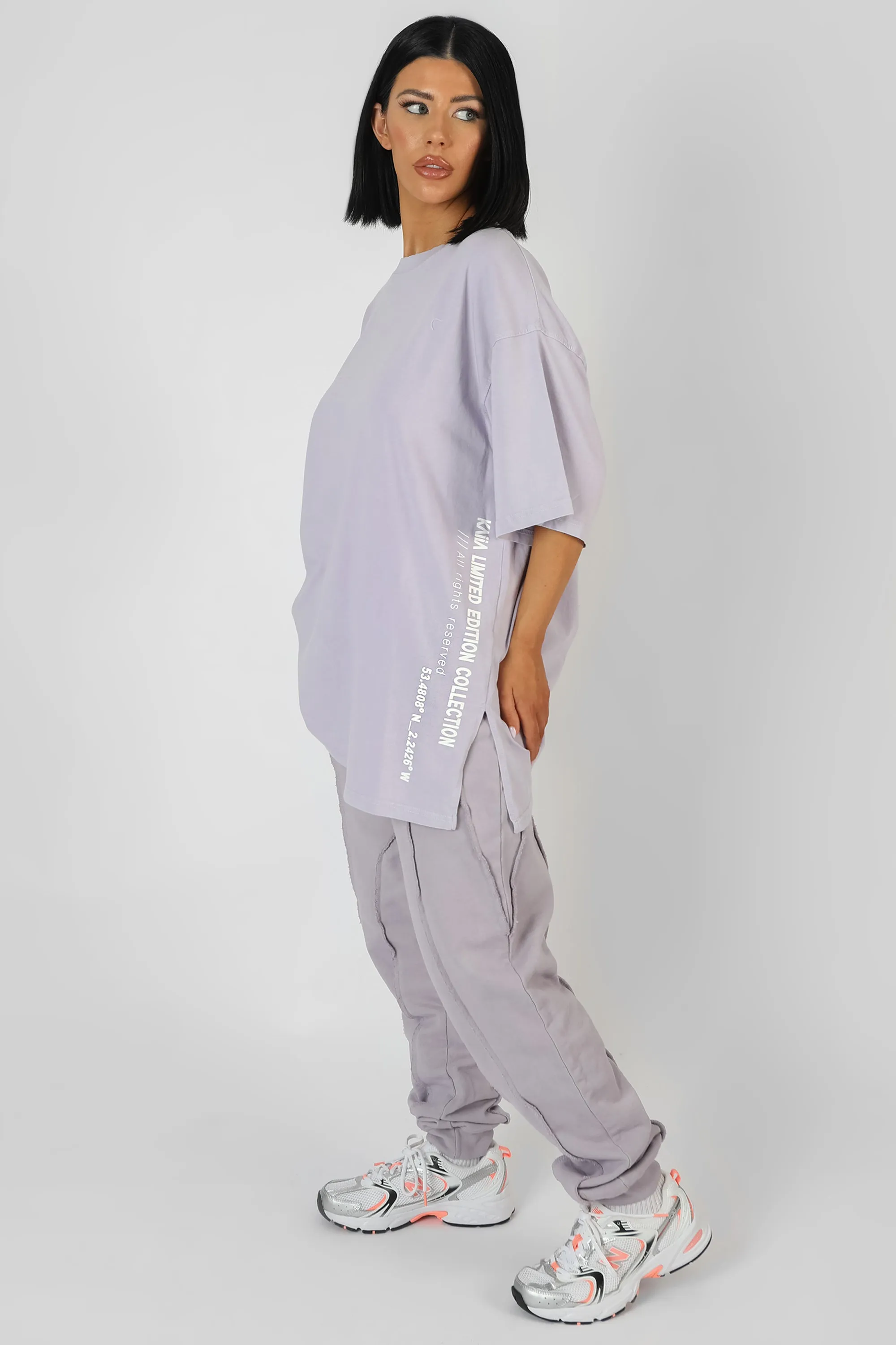 Side Slogan Oversized T-Shirt Lilac sold by Public Desire product image thumbnail 2