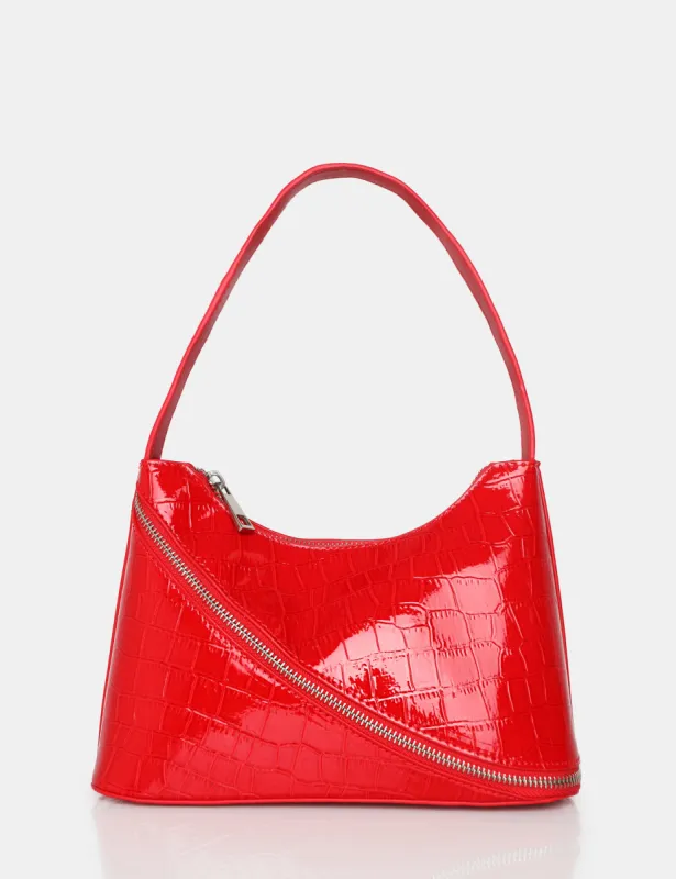 The Alba Red Croc Bag sold by Public Desire