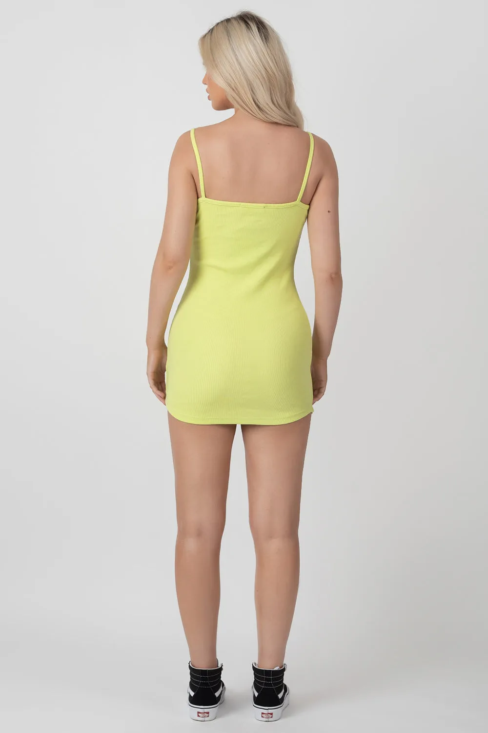 Strappy Mini Curved Hem Dress Lime sold by Public Desire product image thumbnail 5