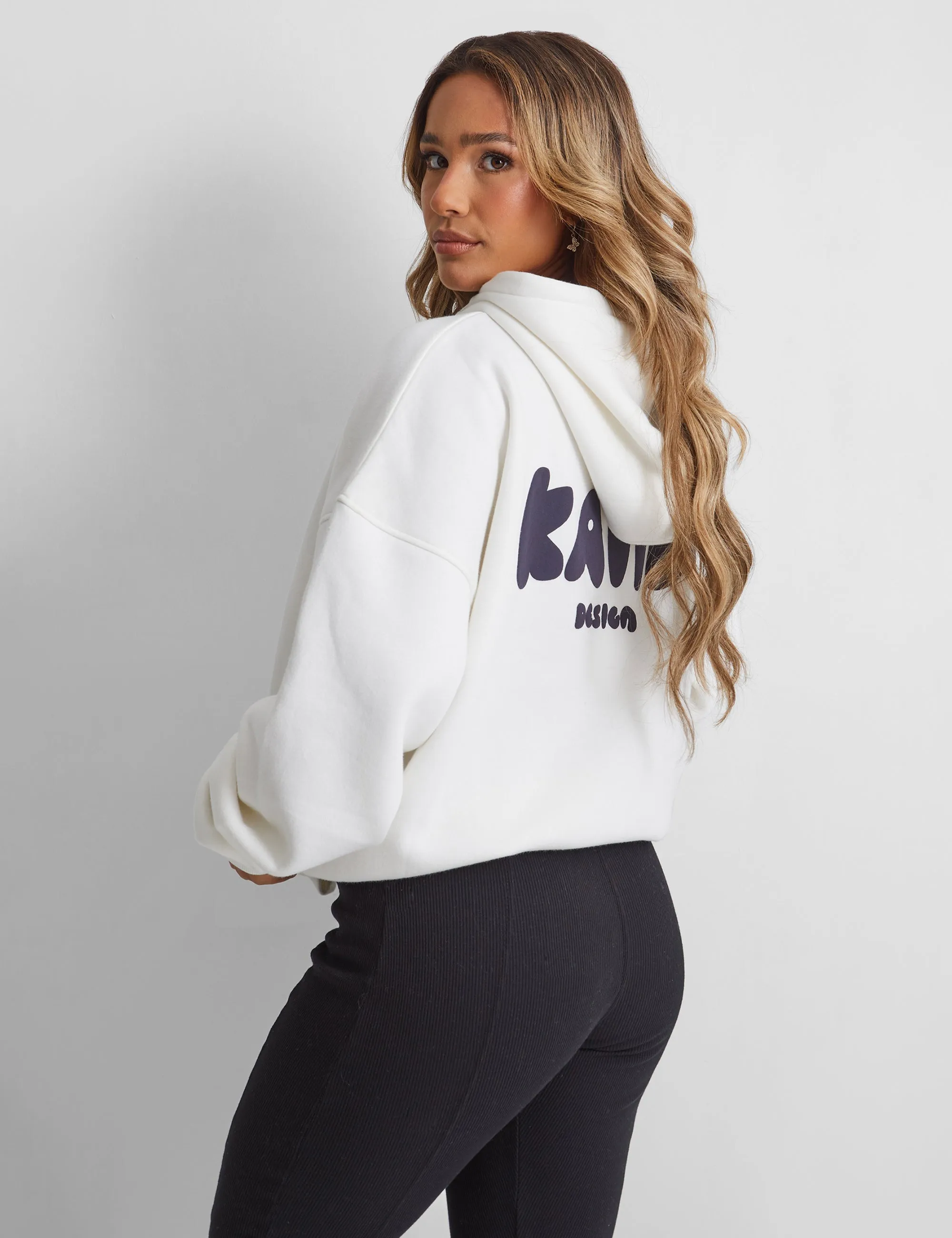 Kaiia Design Bubble Graphic Oversized Hoodie Ecru sold by Public Desire product image thumbnail 3