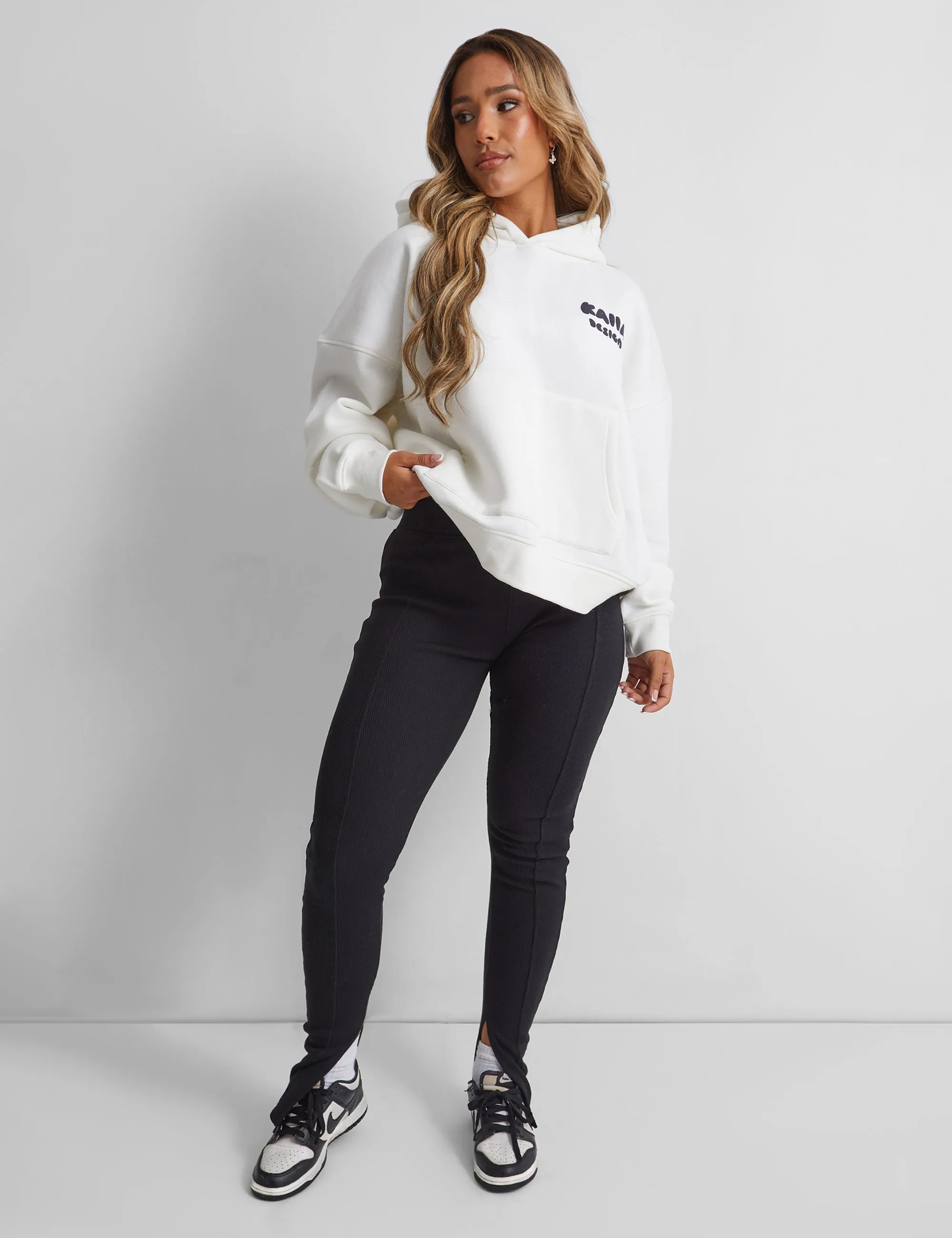 Kaiia Design Bubble Graphic Oversized Hoodie Ecru sold by Public Desire product image thumbnail 2