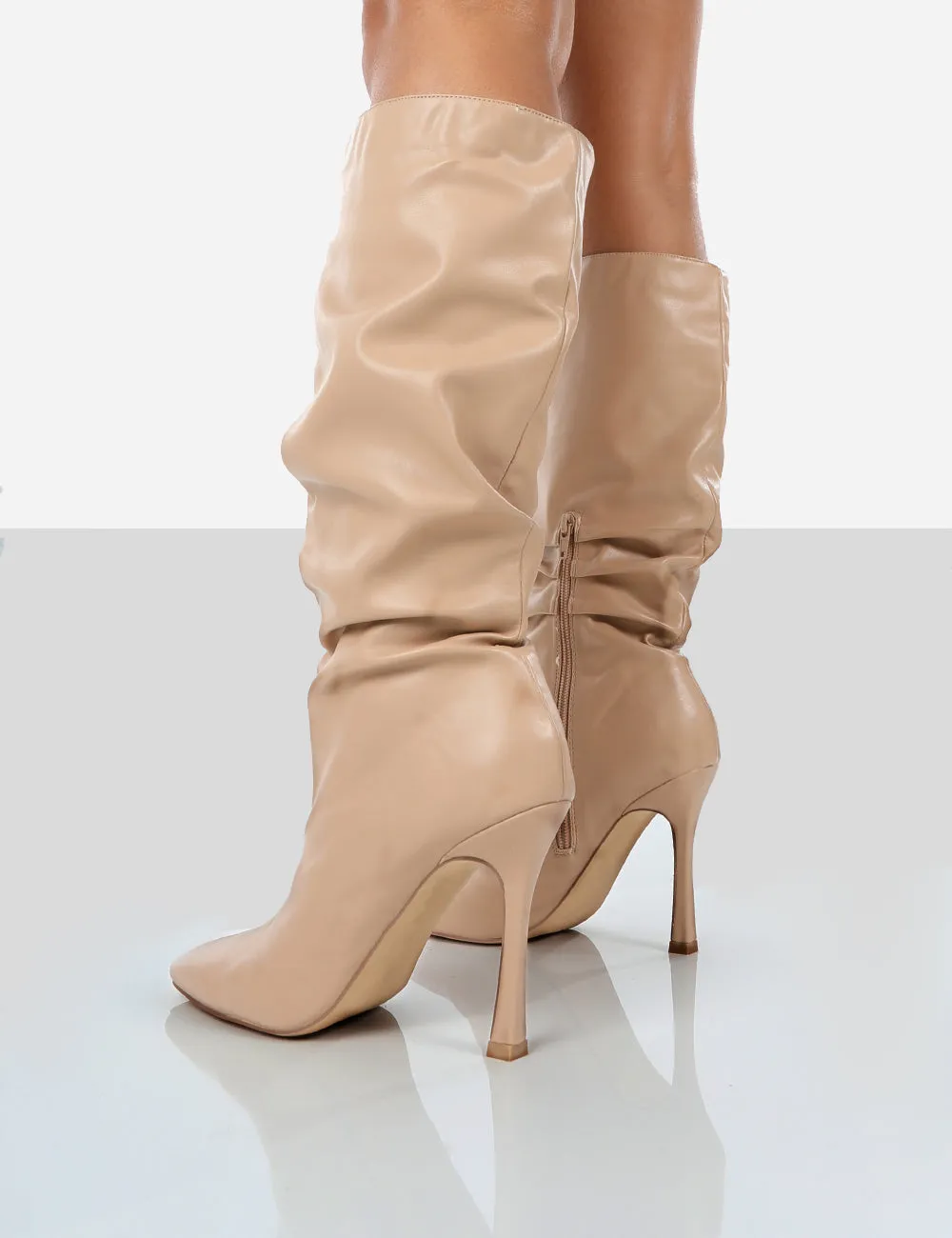 Iris Nude Pointed Toe Stiletto Knee High Boots sold by Public Desire product image thumbnail 2