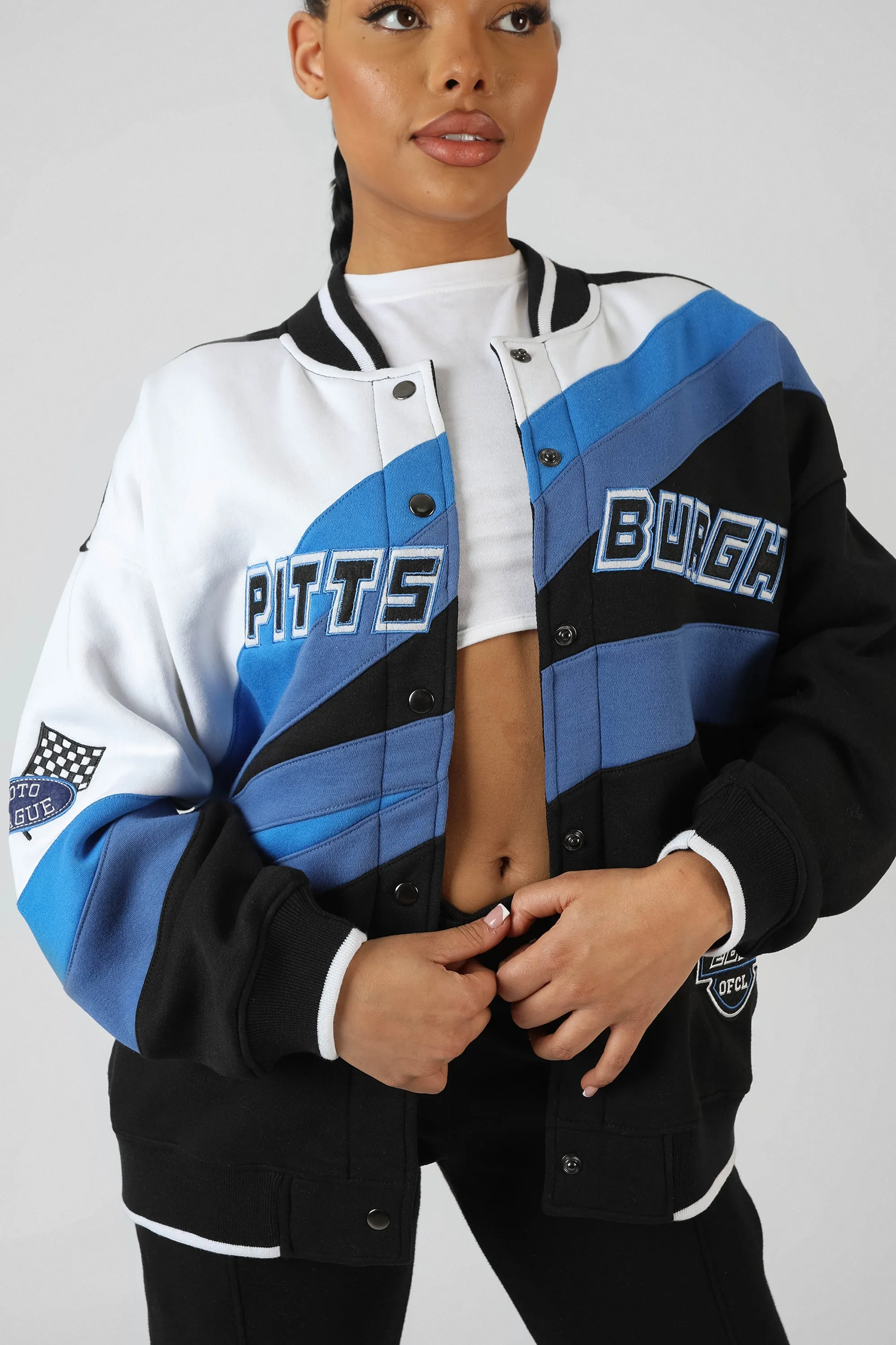 Motorcross Bomber Jacket Blue sold by Public Desire product image thumbnail 5