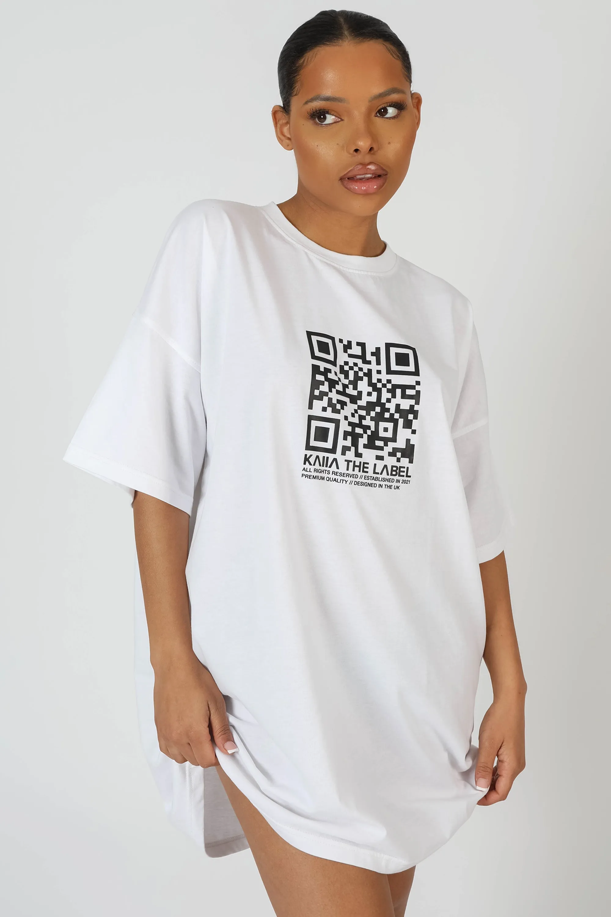 Slogan T-Shirt Mini Dress White sold by Public Desire product image thumbnail 2