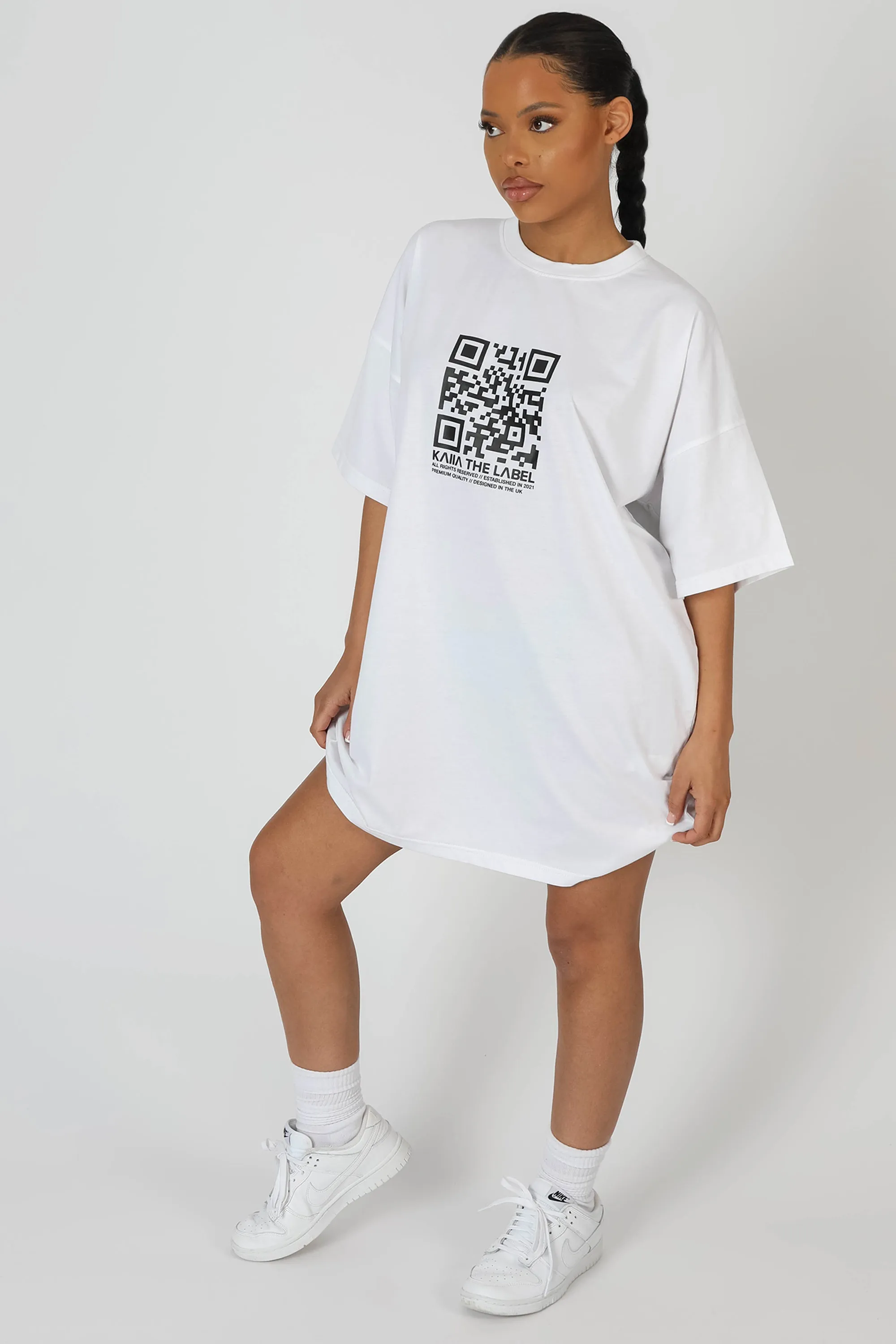 Slogan T-Shirt Mini Dress White sold by Public Desire product image thumbnail 3