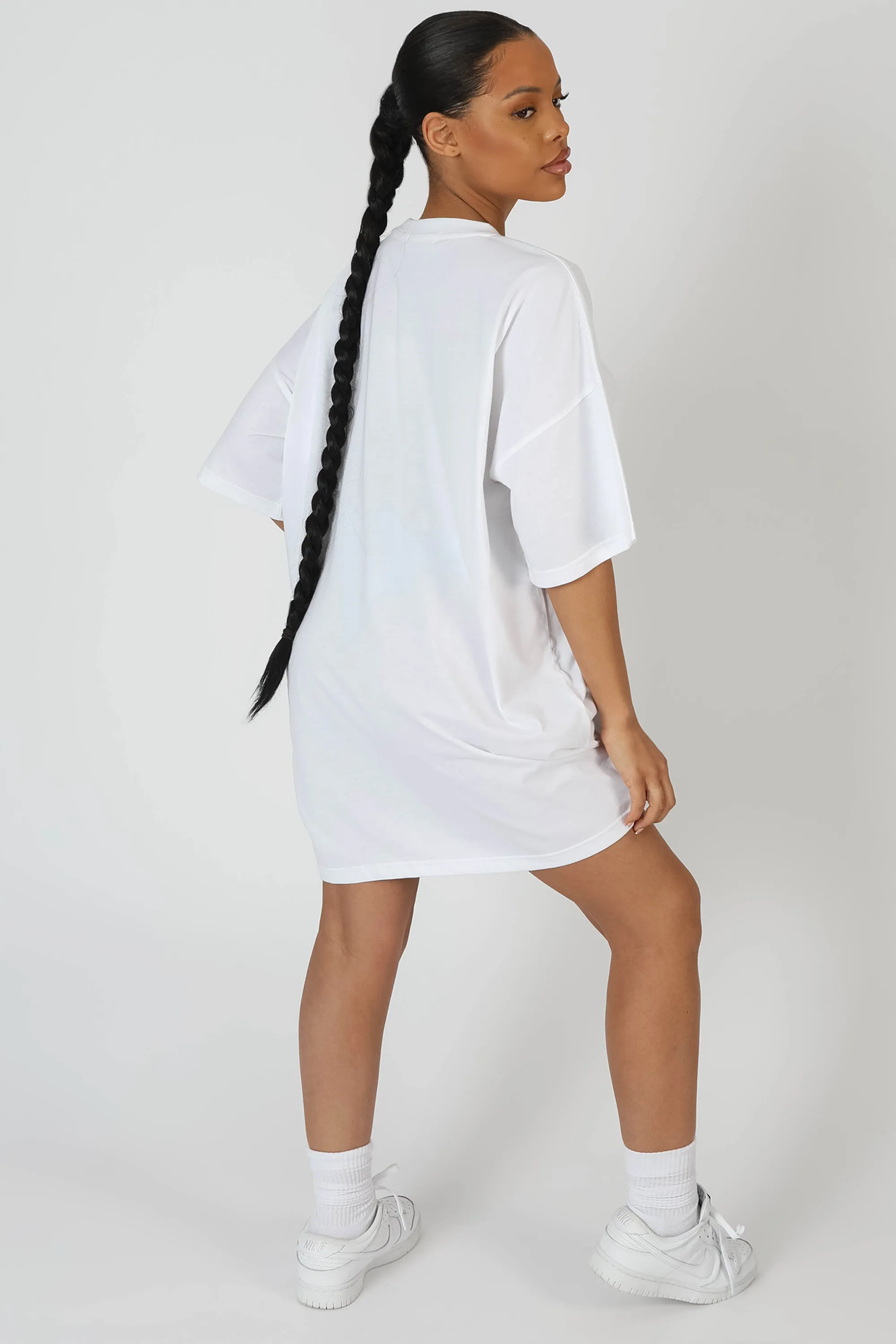 Slogan T-Shirt Mini Dress White sold by Public Desire product image thumbnail 4
