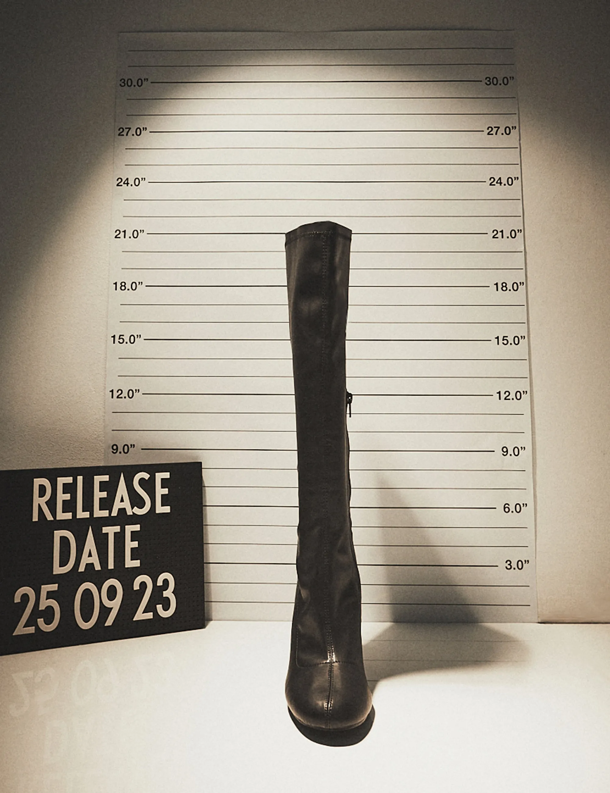 Christina Black Pu Pointed Toe Block Heel Knee High Boots sold by Public Desire product image thumbnail 3