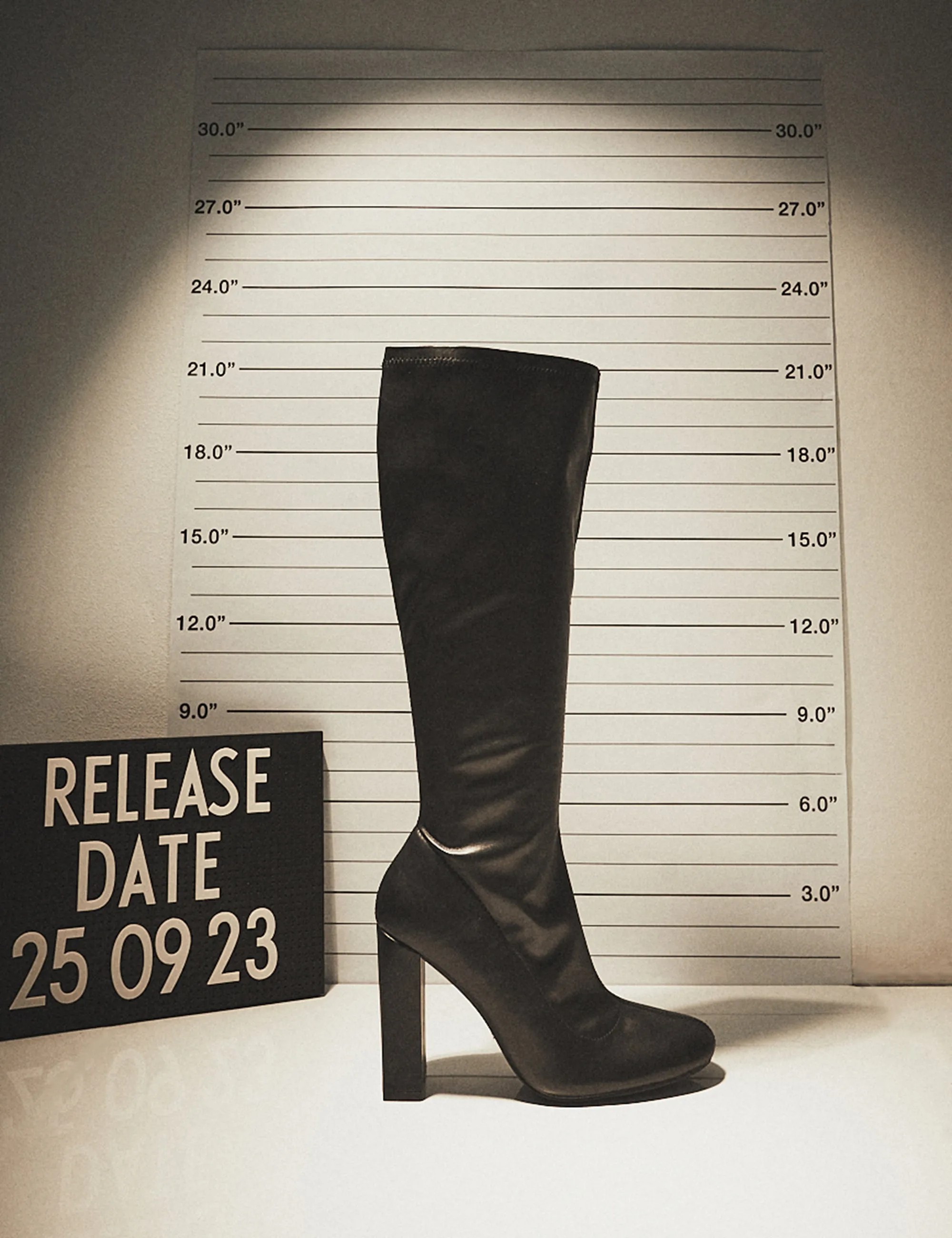 Christina Black Pu Pointed Toe Block Heel Knee High Boots sold by Public Desire product image thumbnail 2