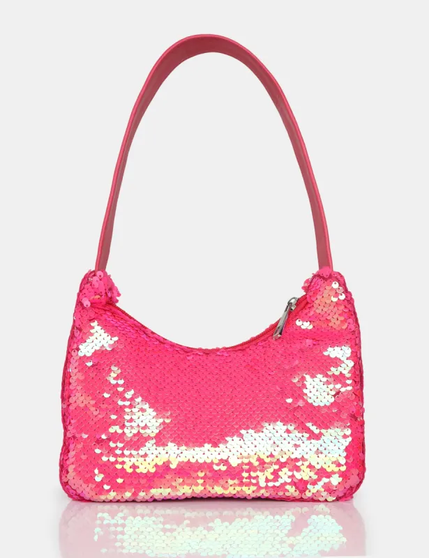The Zane Pink Sequin Shoulder Bag sold by Public Desire