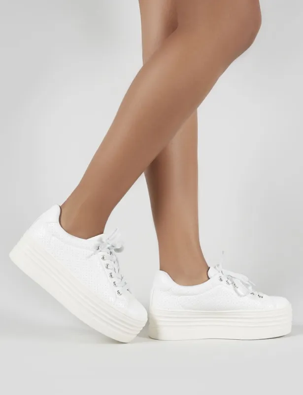 Nori Flatform Trainers in White made by Public Desire