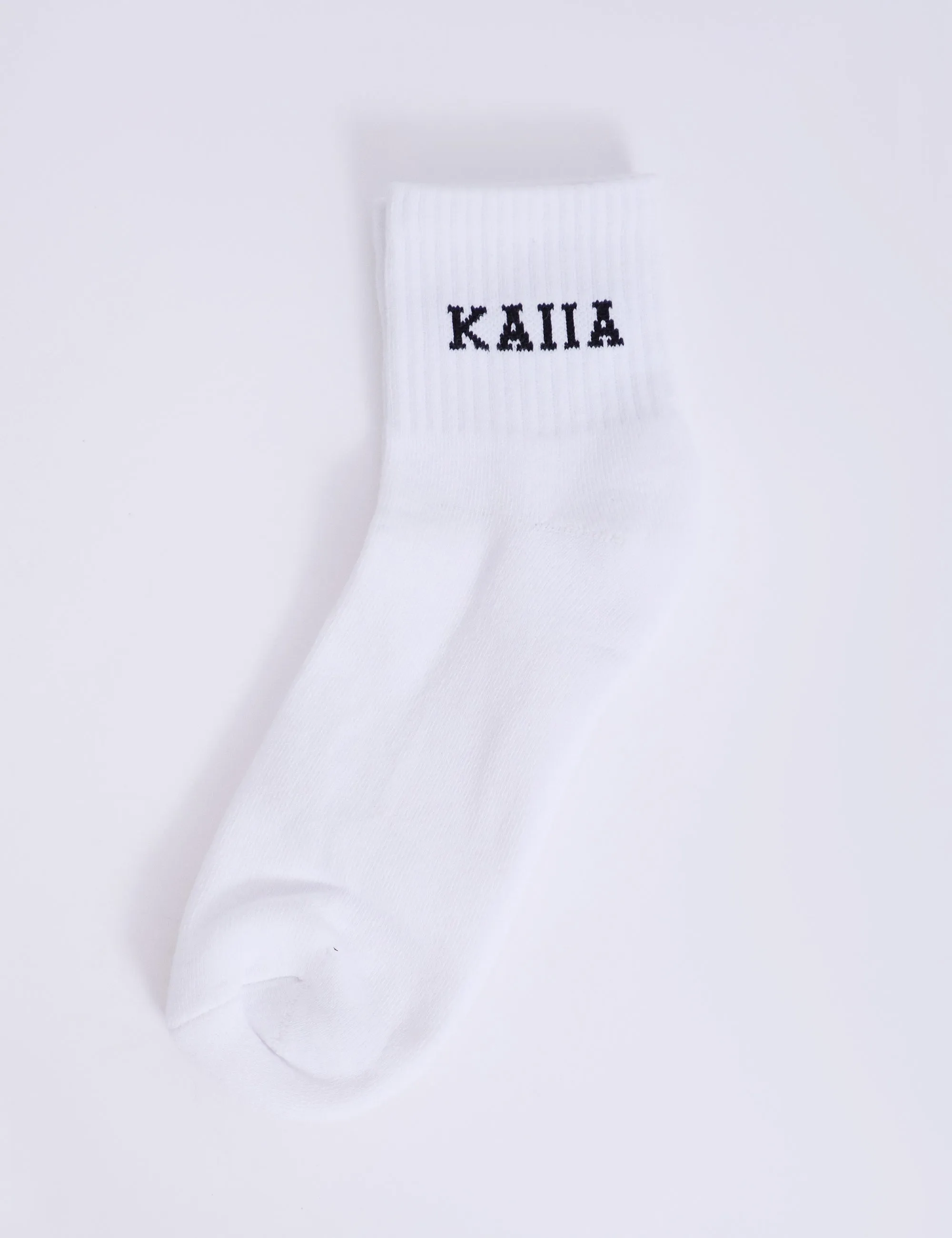 One Pair Kaiia Logo Socks White & Black sold by Public Desire