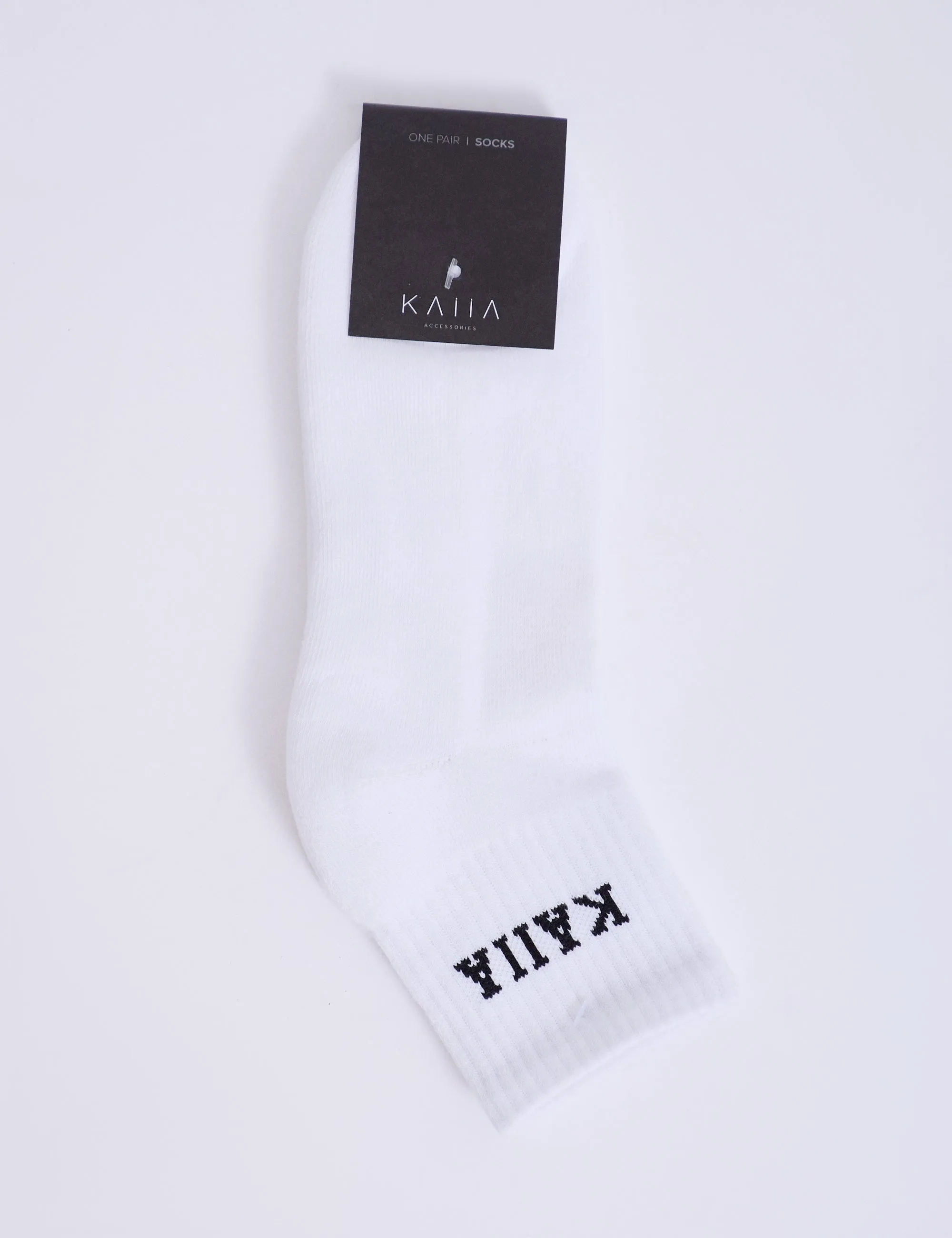 One Pair Kaiia Logo Socks White & Black sold by Public Desire product image thumbnail 2