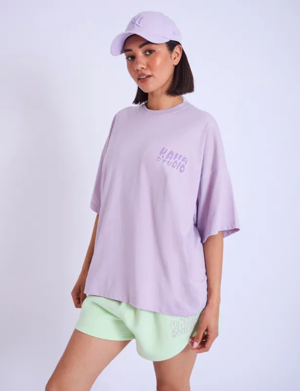Kaiia Studio Bubble Logo Oversized T-shirt Lilac sold by Public Desire