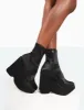 Versus Black Satin Platform Sole Ankle Boots sold by Public Desire