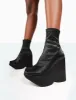 Versus Black Satin Platform Sole Ankle Boots sold by Public Desire
