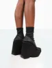 Versus Black Satin Platform Sole Ankle Boots sold by Public Desire